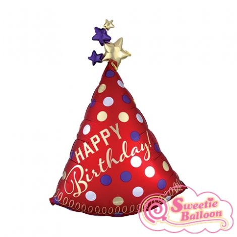 026635390613 Red Satin Party Hat 36